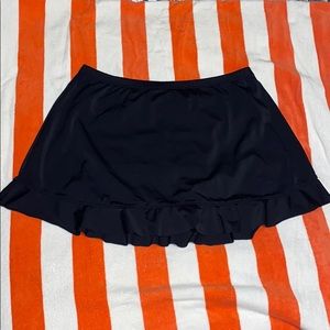 Ruffled Black Swim Skirt with Bottom